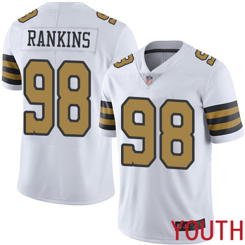 New Orleans Saints Limited White Youth Sheldon Rankins Jersey NFL Football #98 Rush Vapor Untouchable Jersey